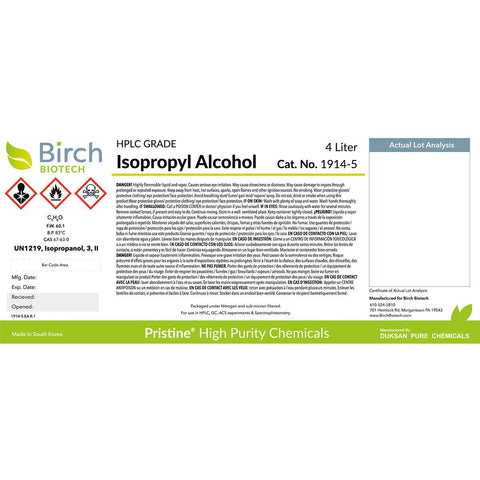 PRISTINE® Isopropyl Alcohol, HPLC Grade, High-Performance Liquid Chromatography