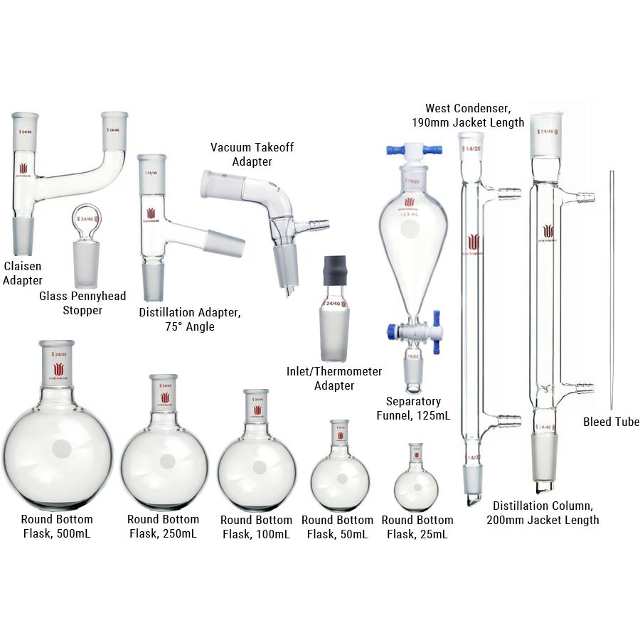 Organic Chemistry Glassware Kits, 14 Pieces