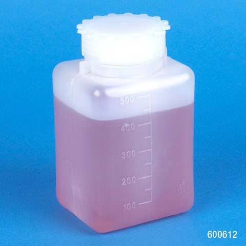 Square Bottles, Wide Mouth, Graduated, PE