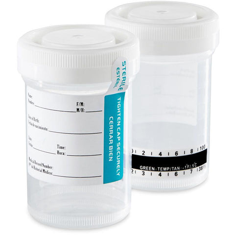 Drug Testing Containers with Temperature Strip