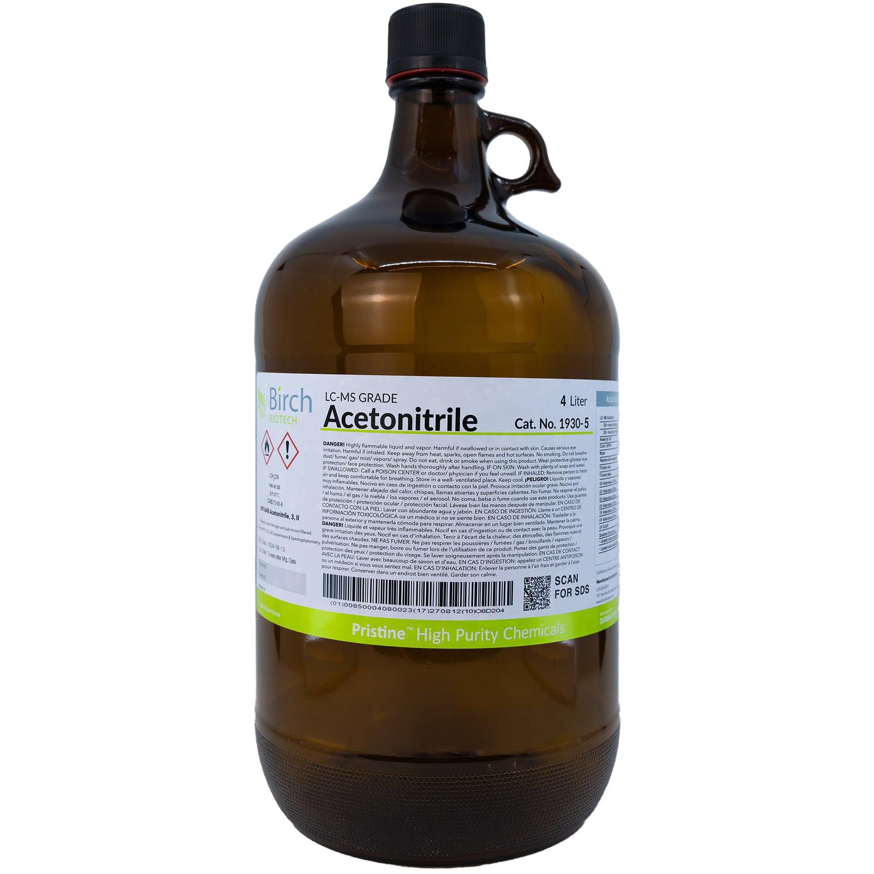 PRISTINE® Acetonitrile, LC-MS Grade, Liquid Chromatography Mass Spectrometry Analysis