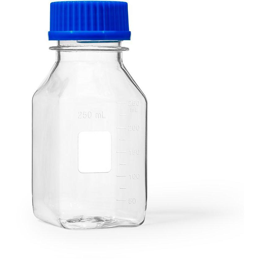 Storage Bottles, Square, Clear, Sterile Polycarbonate