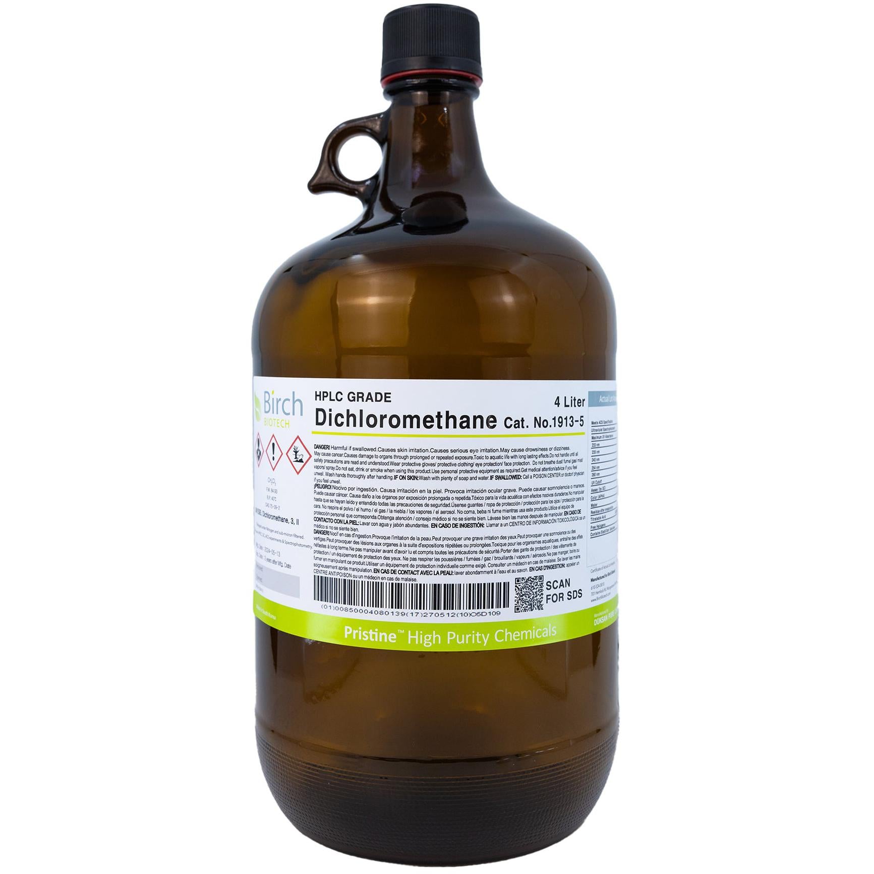 PRISTINE® Dichloromethane, HPLC Grade, High-Performance Liquid Chromatography