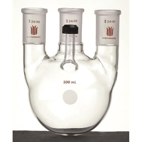 Flask, Round Bottom, Four Neck, Threaded Side Arm