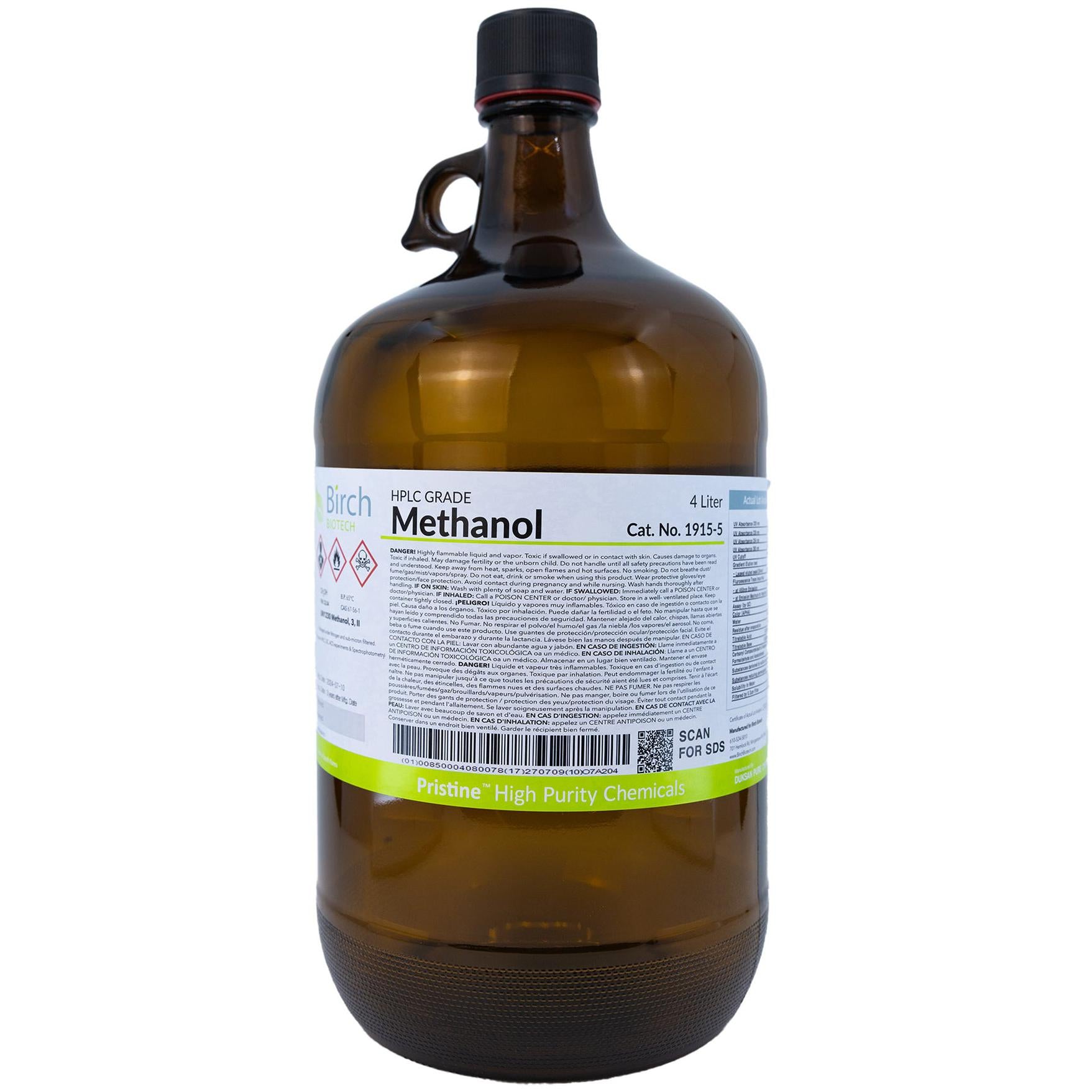 PRISTINE® Methanol, HPLC Grade, High-Performance Liquid Chromatography