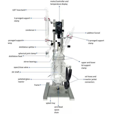 Ai 2L R Series Single Jacketed Glass Reactor