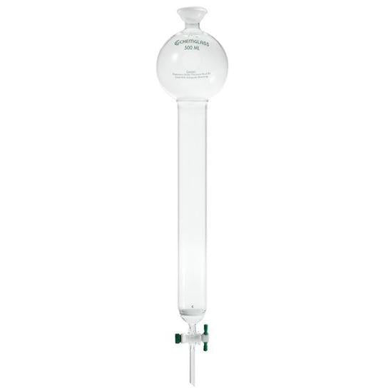 Columns, Chromatography, Spherical Joints, with Reservoirs, PTFE Stopcocks, Fritted Discs