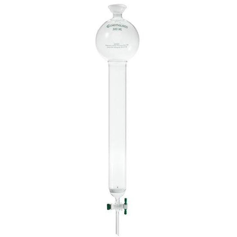 Columns, Chromatography, Spherical Joints, with Reservoirs, PTFE Stopcocks, Fritted Discs