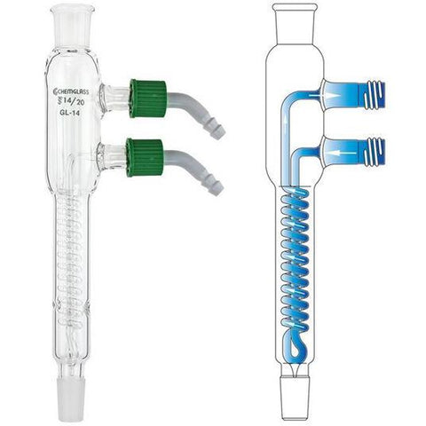 Condensers, Reflux, Removable Hose Connections, Straight St Top Joint