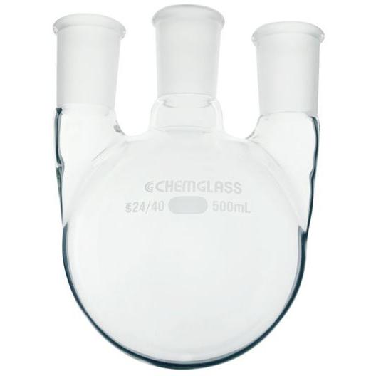 Flasks, Heavy Wall, Round Bottom, 3-Necks, Vertical
