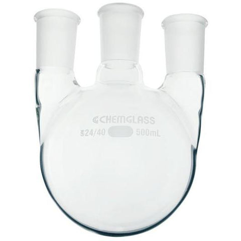 Flasks, Heavy Wall, Round Bottom, 3-Necks, Vertical