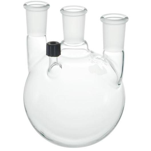 Round Bottom Flasks, Heavy Wall, 4-Necks, with Threaded Side Arm