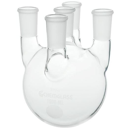 Round Bottom Flasks, Heavy Wall, 5-Neck