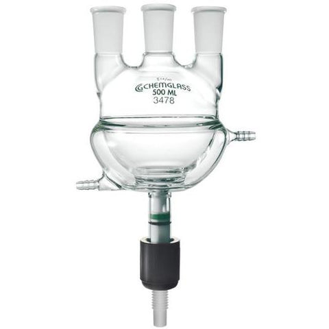 Flasks, Half Jacketed, with Chem Drain Valves