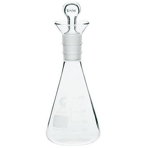 Erlenmeyer Flasks, Iodine, with Stoppers