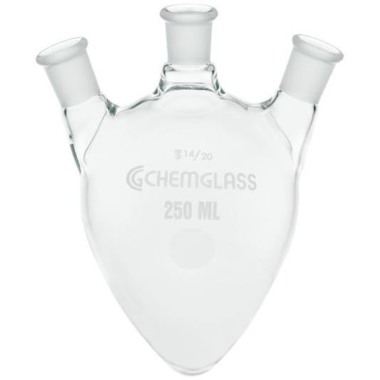 Pear-Shaped Flasks, Heavy Wall, 3-Neck