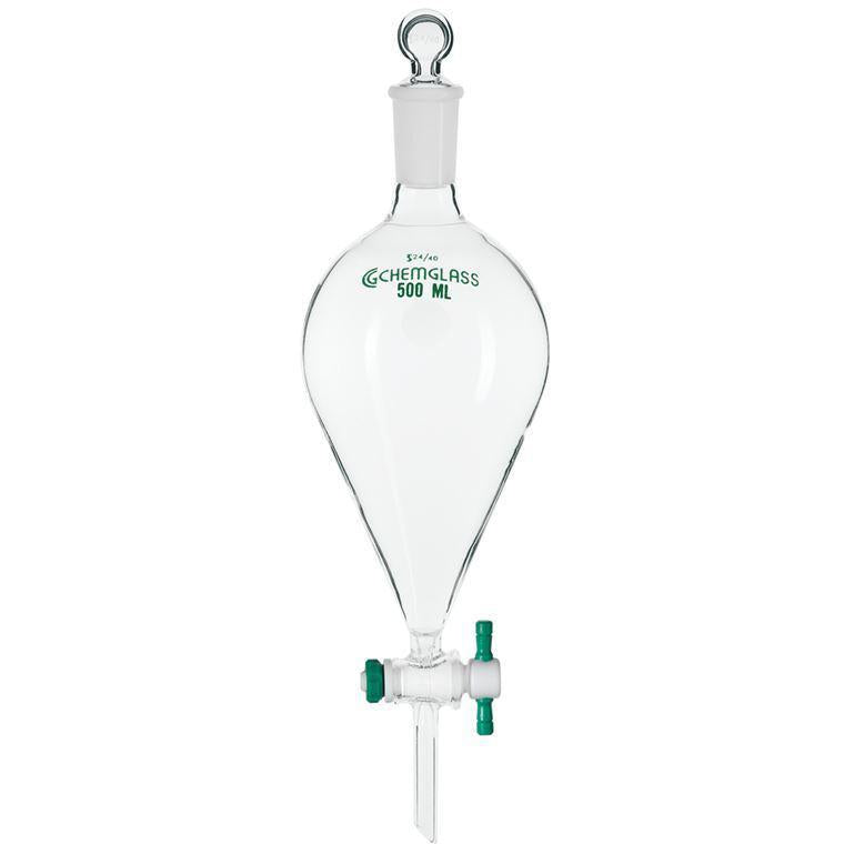 Funnels, Separatory, Squibb, European, PTFE Stopcocks
