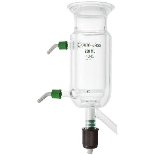 Peptide Synthesis Reaction Vessels, Jacketed, Lower Drain Valves