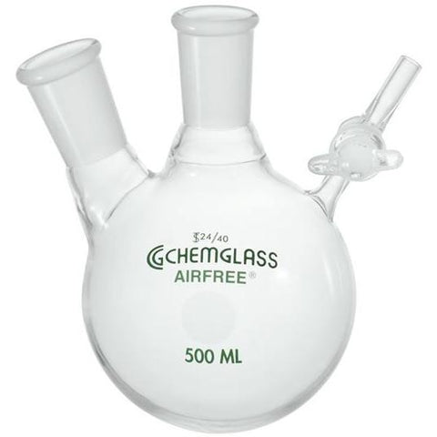 Flasks, Reaction, 2-Neck, Airfree, Schlenk