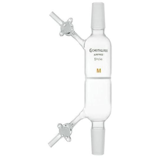 Filter Tubes, Airfree, Schlenk, Dual Standard Taper Joints, Dual Stopcock Side Arms