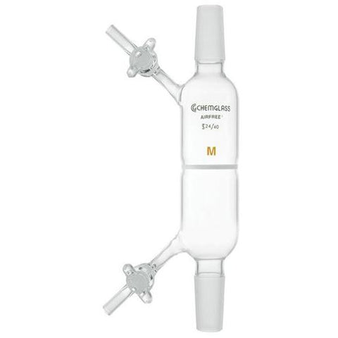 Filter Tubes, Airfree, Schlenk, Dual Standard Taper Joints, Dual Stopcock Side Arms