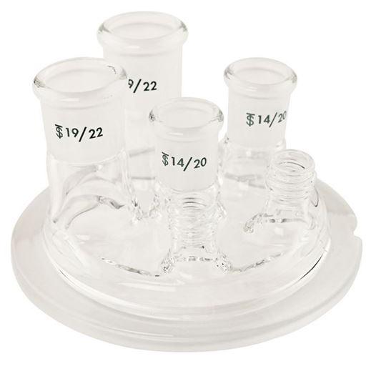 Reaction Vessel Lid, Short, 6-Necks, 250mL, Equivalent to Mettler MultiMax