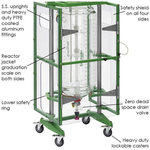 Process Reactor Systems, Jacketed, Electric or Air Motor, 75L