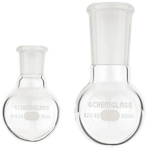 Flasks, Heavy Wall, Round Bottom, Single Neck, 2mL to 65mL