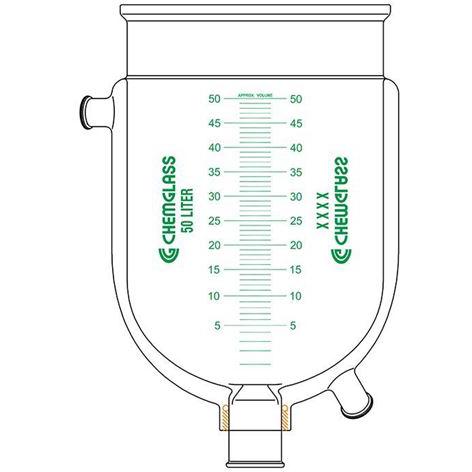 Reaction Vessels, Cylindrical, Jacketed, Large Scale, 400mm Flange, Detachable 3" Beaded Pipe Drain Valve
