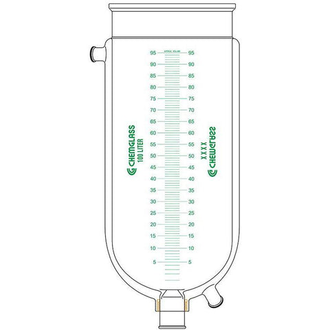 Reaction Vessels, Cylindrical, Jacketed, Large Scale, 400mm Flange, Detachable 3" Beaded Pipe Drain Valve