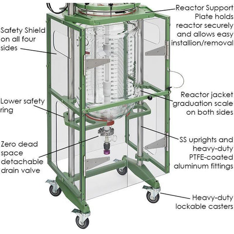 Process Reactor Systems, Jacketed, Electric Motor, 100L, Squatty