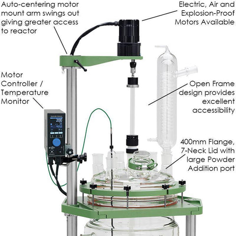 Process Reactor Systems, Jacketed, Electric Motor, 50L, Squatty