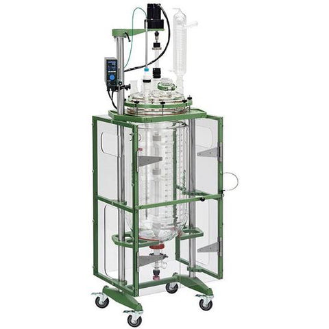 Process Reactor System, 100L, Tall, Cylindrical, Jacketed, Glass, 400mm Flange, Brushless DC Electric Motor