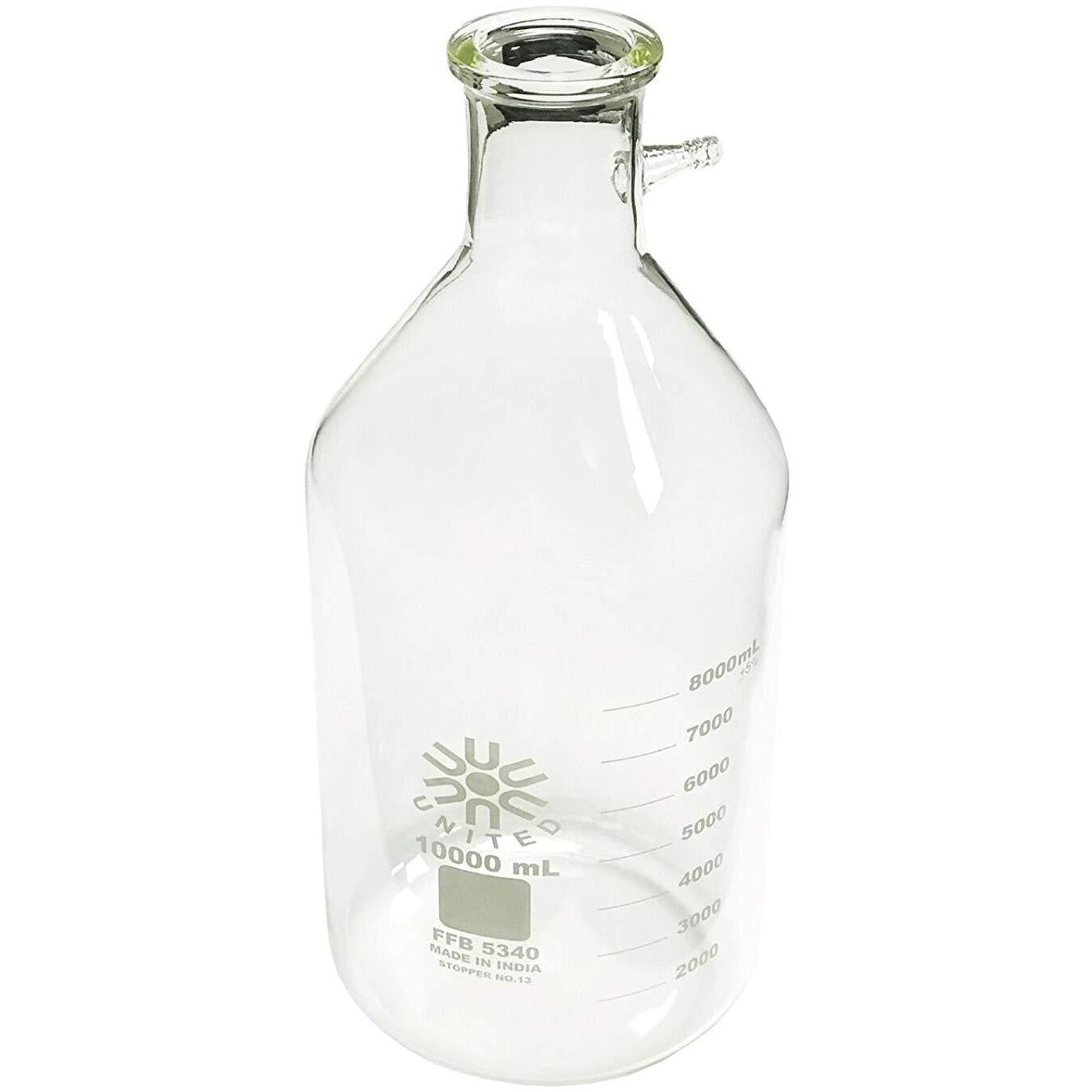 Filtering Bottle, 10 Liter, Vacuum Hose Connection