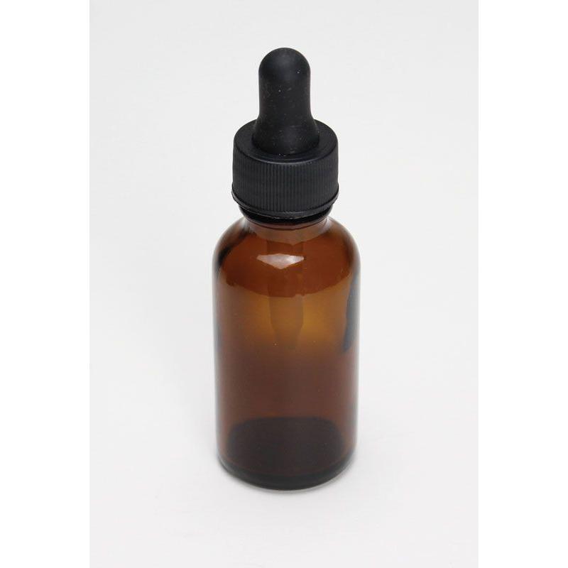Bottles with Dropper, Boston Round, Amber