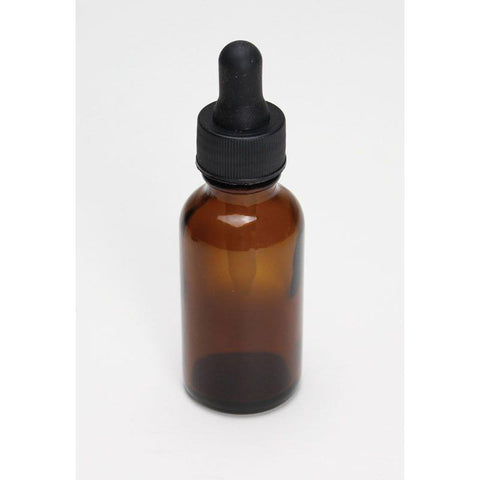 Bottles with Dropper, Boston Round, Amber