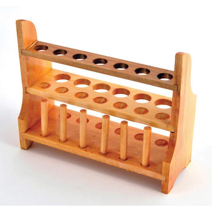 Test Tube Rack, 13-Tube, Wooden