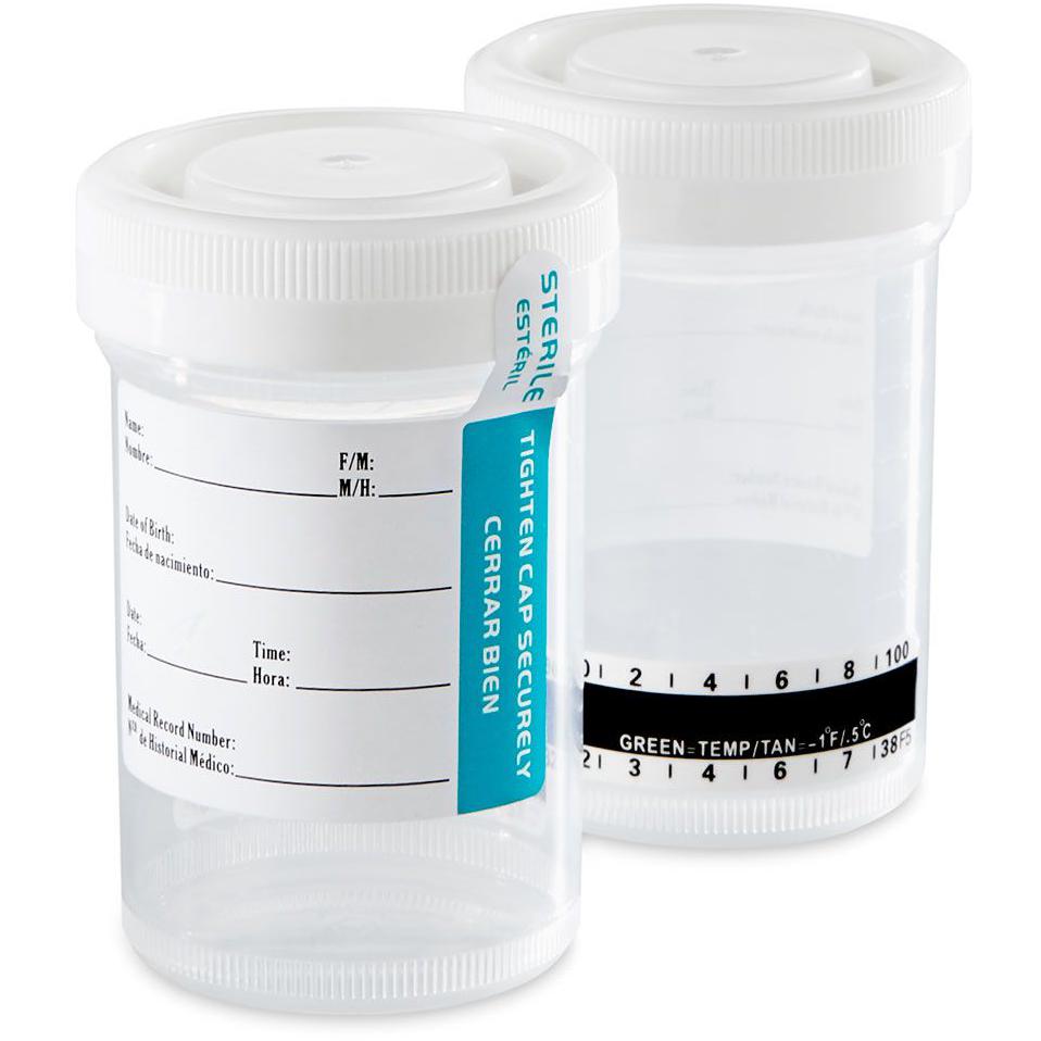 Drug Testing Containers with Temperature Strip