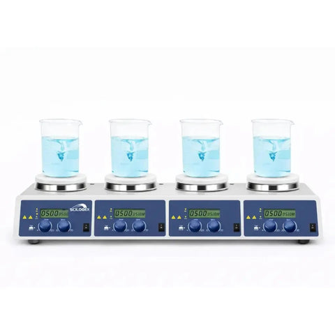 Scilogex SCI340-4 Digital Hotplate-Stirrer 4-Place, Ceramic Plates