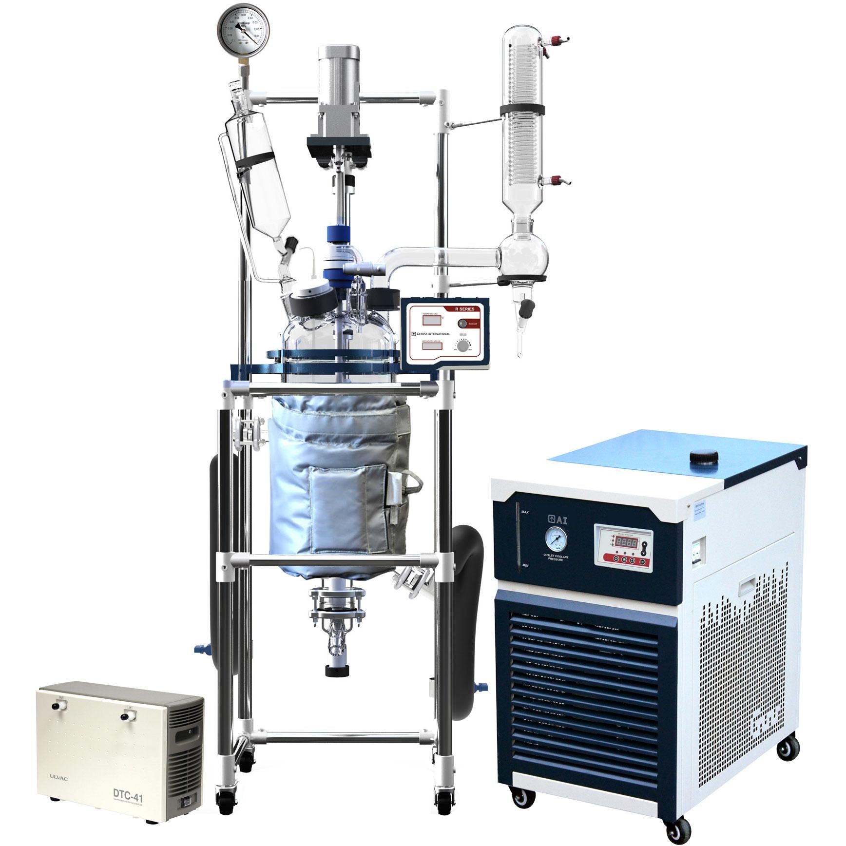 Ai R Series Turnkey Jacketed Glass Reactor Kits, 10 Liter, with Chiller & Pump