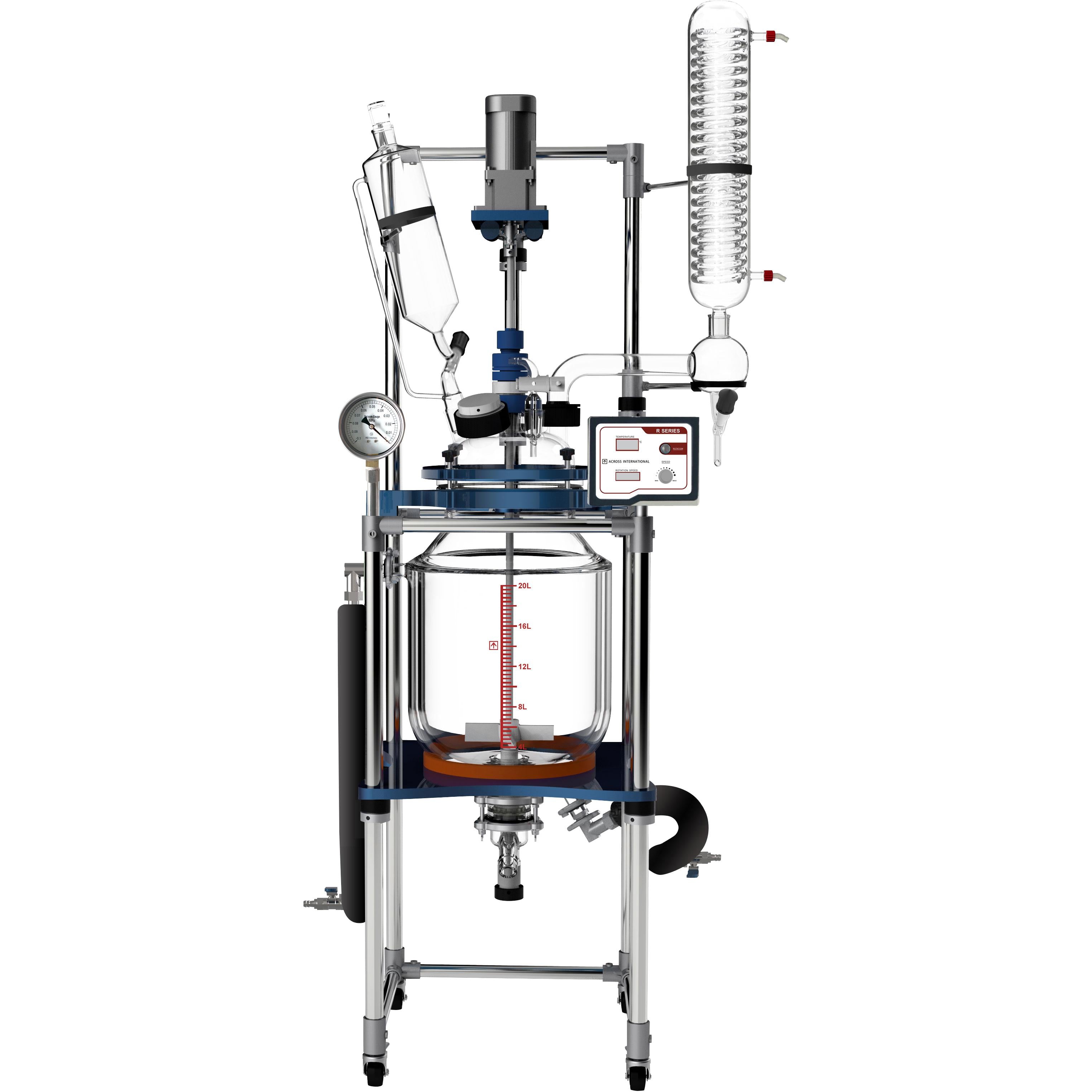 Ai R Series Single Or Dual Jacketed Glass Reactor Systems, 20 Liter