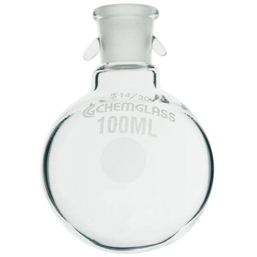 Round Bottom Flasks, Heavy Wall, Single Neck with Hooks