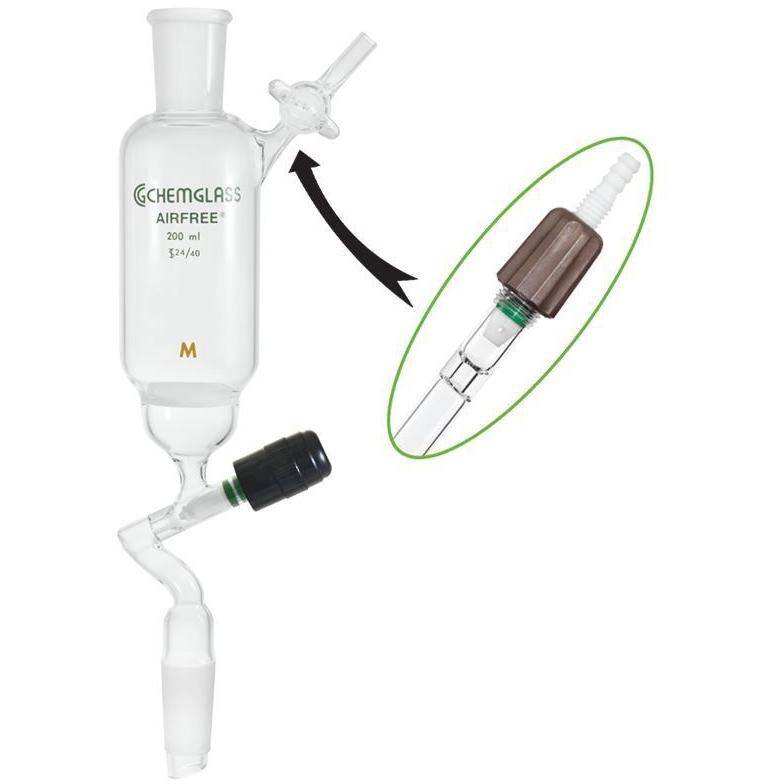 Adaptateur D'entrée De Gaz Chemglass 14/20 Sans Robinet - Verrerie De Labo D'occasion En Bon état