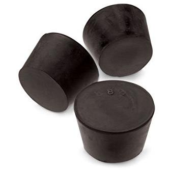 Rubber Stoppers, Solid, Black, Natural Rubber