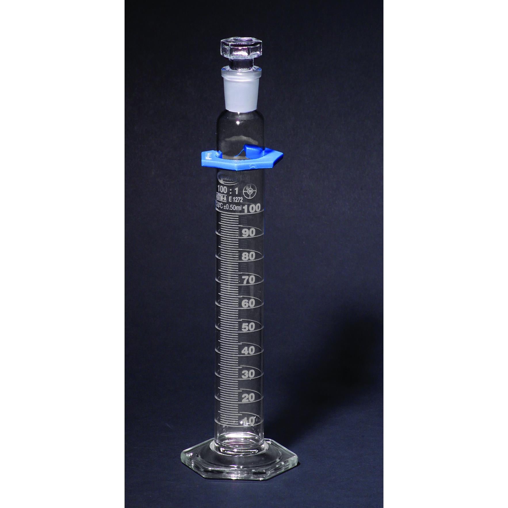 Graduated Cylinders with Stoppers, Double Scale, Class A, Batch Certified