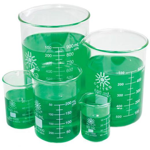 Glass Beaker Set of 5, Borosilicate Glass
