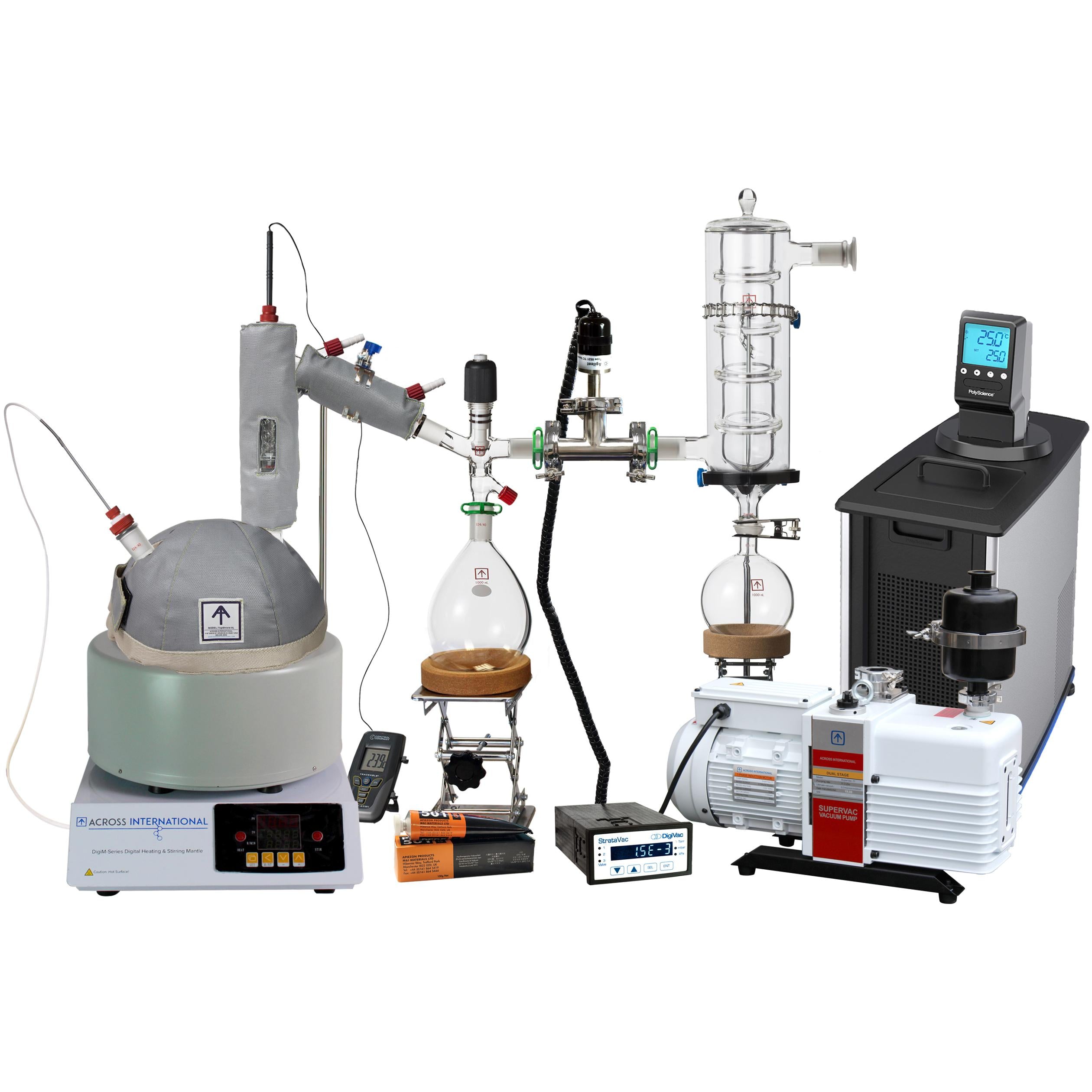 Ai 5L Short Path Distillation Kit, Turn-Key Package - PolyScience MX Chiller, SuperVac 11.3 cfm Pump