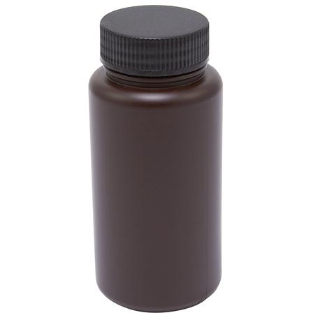 Azlon Wide-Mouth Laboratory Bottles, Amber, HDPE