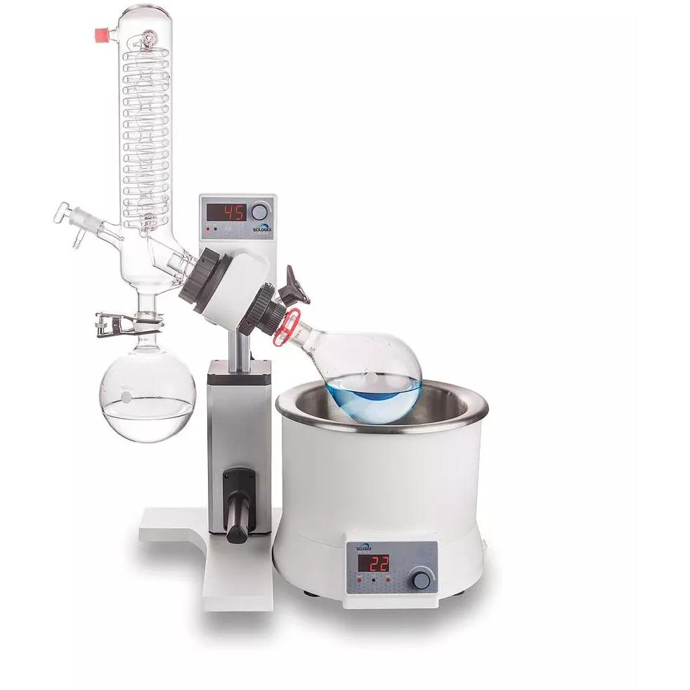 Scilogex RE100-S Rotary Evaporator, Vertical Coiled Condenser, Manual Lift